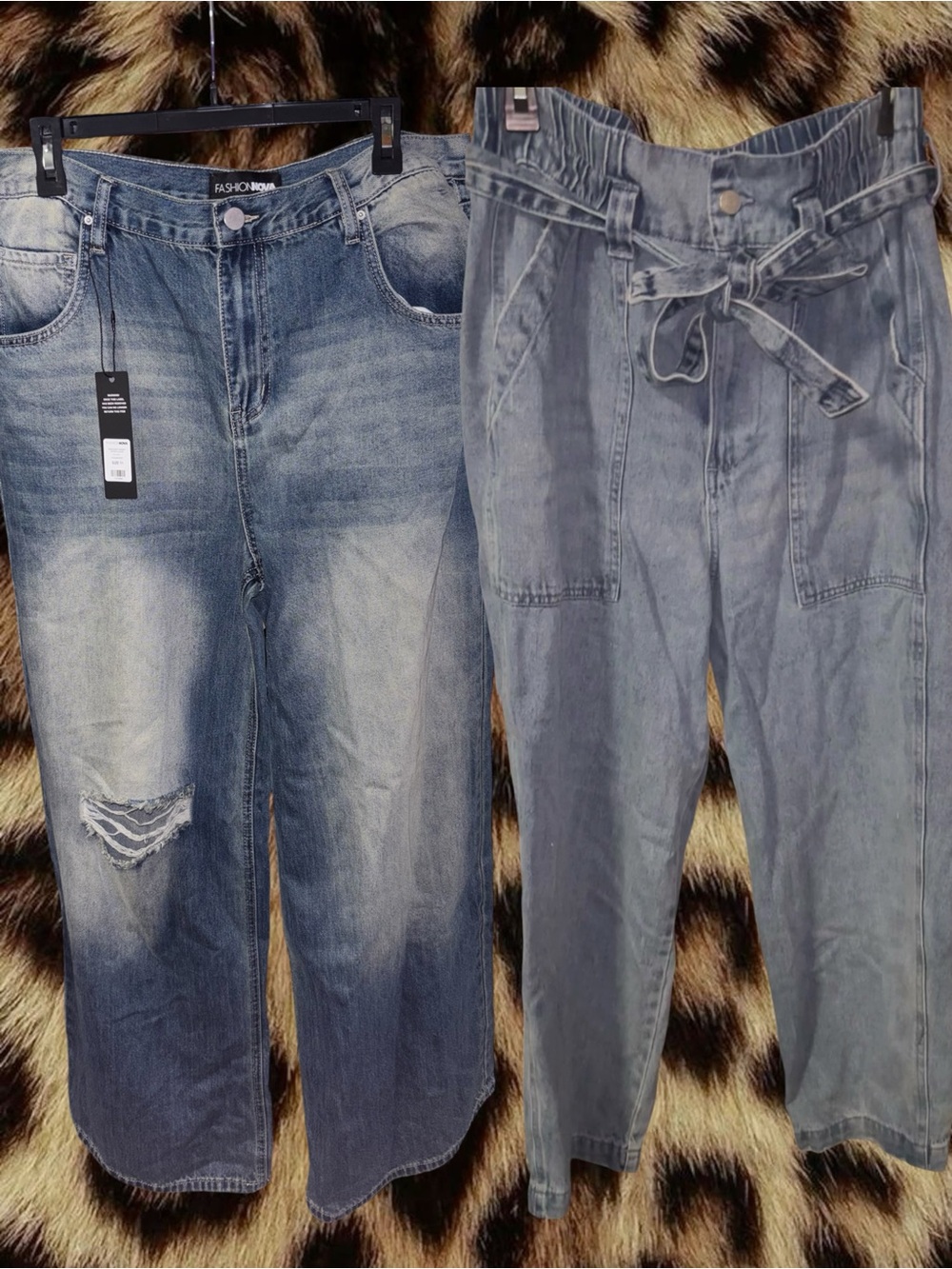 (SIZE 11 & 13) Oversized Jeans Fashion Nova (2 Pairs)